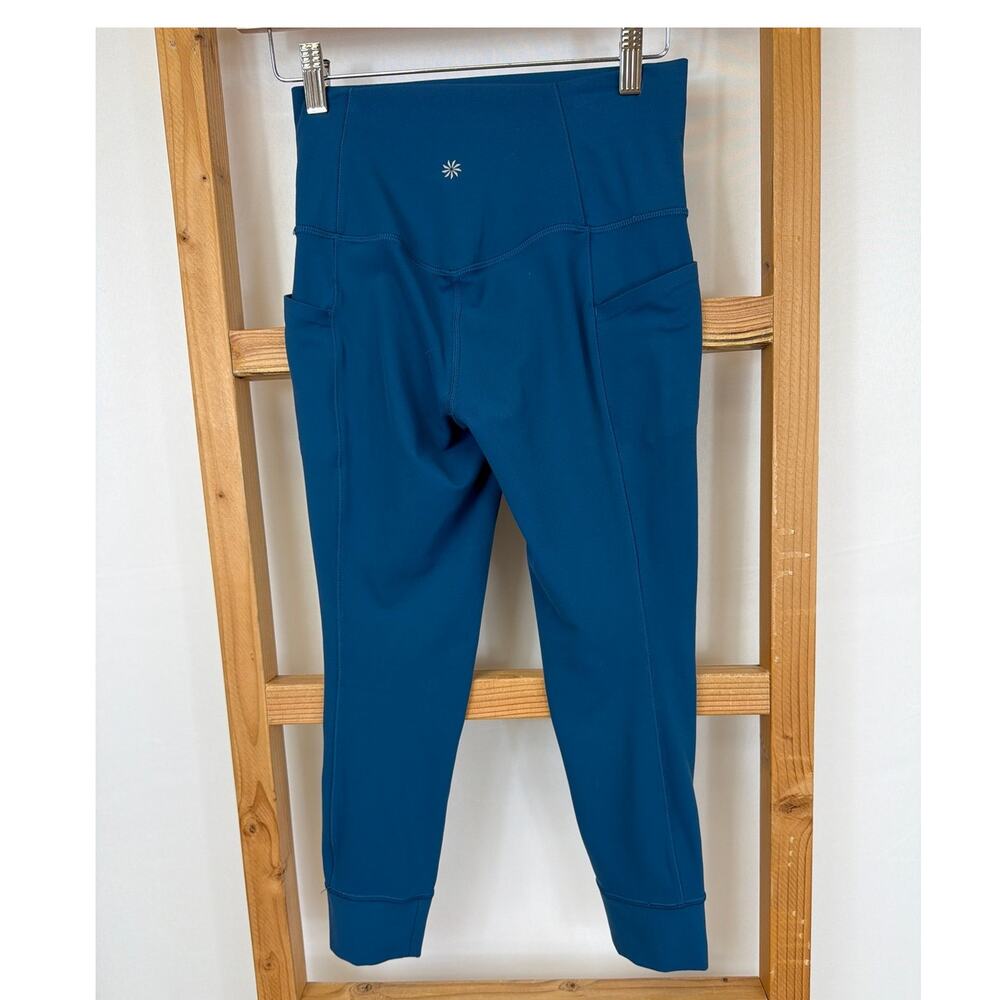 Athleta Teal Blue Ruched Activewear Cropped Pants XS - Picture 3 of 4
